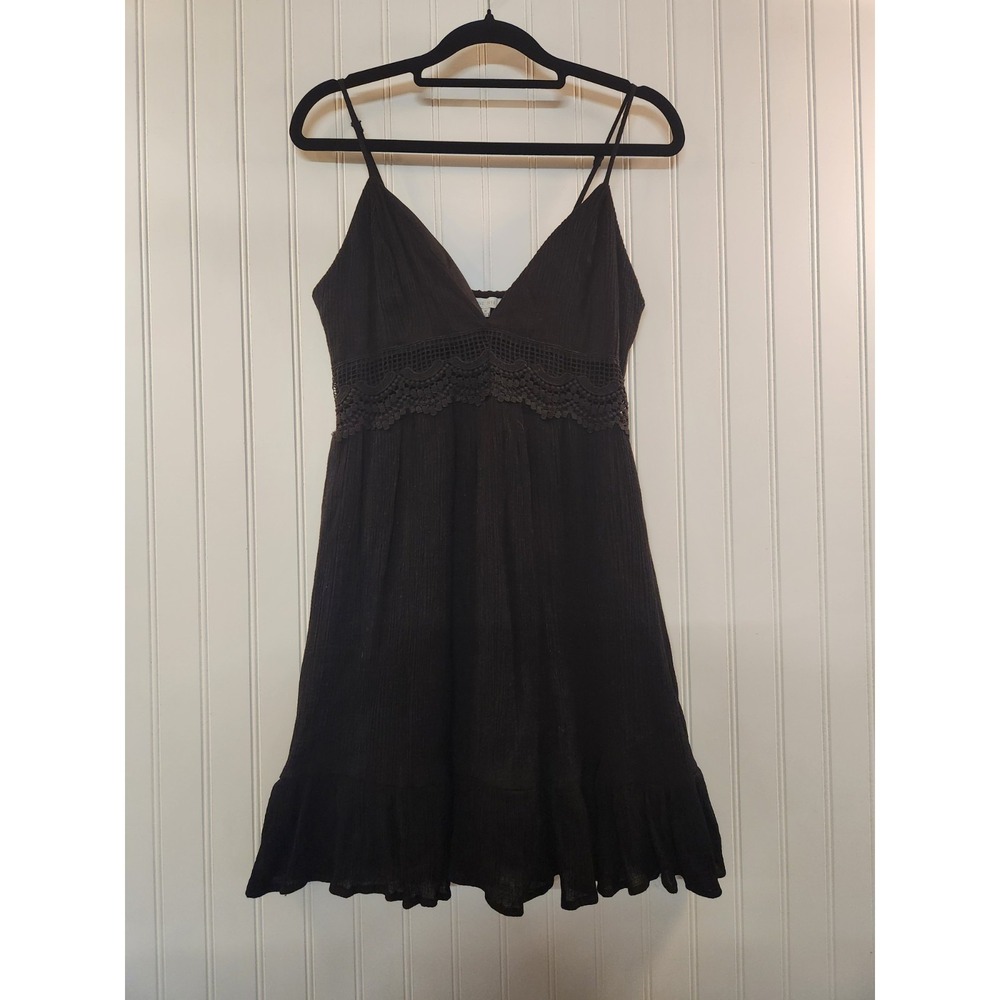 Love Tree Women's Black Lace Bodice Thin Strap Mini Dress Size M Formal Cocktail